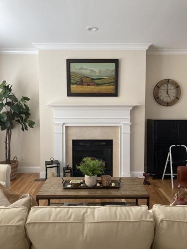 Painting-installed-over-fireplace-mantle